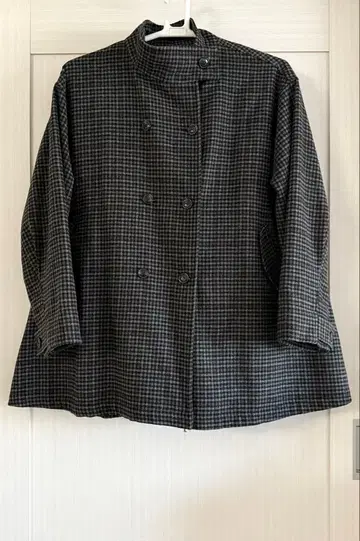 FREAK'S STORE 그레이 계열 체크 노카라 코트