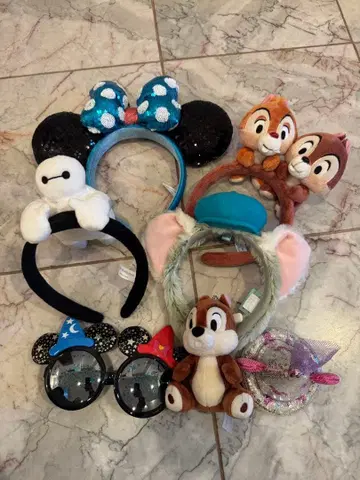 디즈니 캐릭터 머리띠 7세트