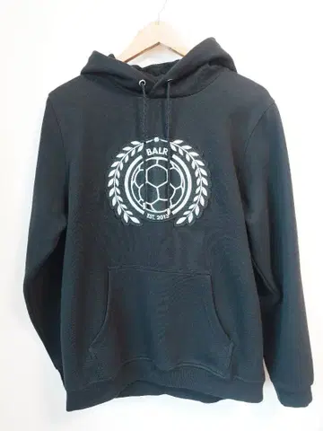 BALR. 축구 로고 블랙 후드티