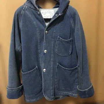 AOZORA 후드 부착 데님 자켓