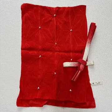 [새상품] 빨간색 오비와 빨흰 허리띠 세트