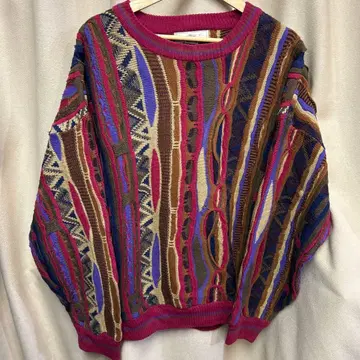 90s 빈티지 NOTIFF 쿠기 스타일 3D 니트