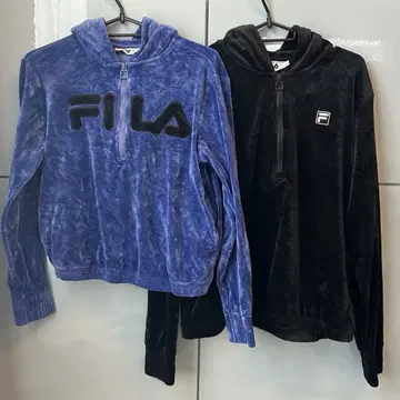 FILA 벨로아 하프 지퍼 후드티 2개 세트