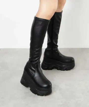 WEGO 통굽 롱 부츠 블랙