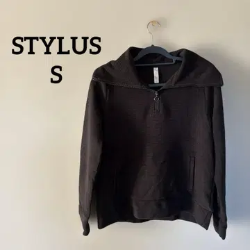 STYLUS 블랙 카라 부착 후드티 S 사이즈