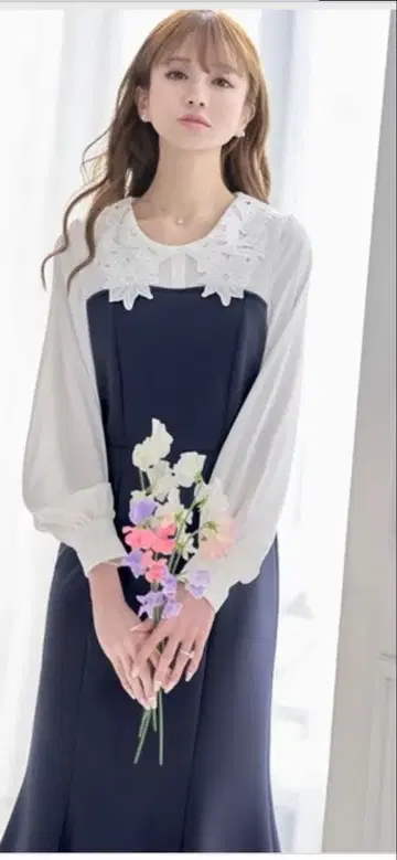 emiriawiz 레이스 스칼라 도킹 원피스 S