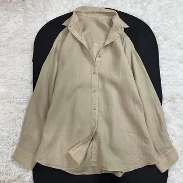 새상품급 loungedress 린넨백 타이 블라우스 베이지 린넨 셔츠