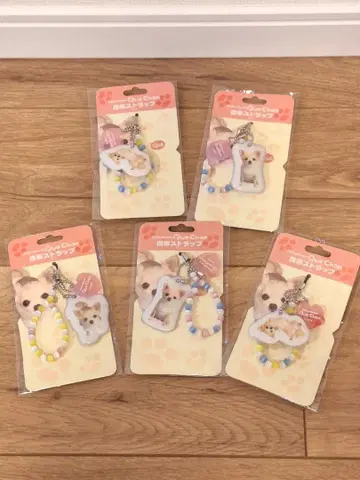 치와와 Que Chan 핸드폰 스트랩 5세트