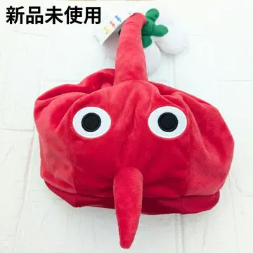 미사용 새상품 택 포함 피크민 코스프레 모자 빨간 피크민