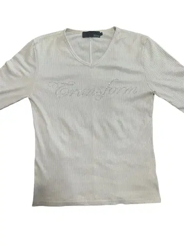 archive V넥 롱티 헤이세이 시크 스타일 그런지 화이트