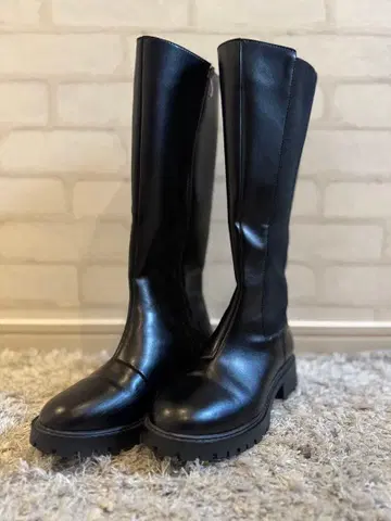 Futier Land 롱 부츠 사이드 고어 부츠 블랙