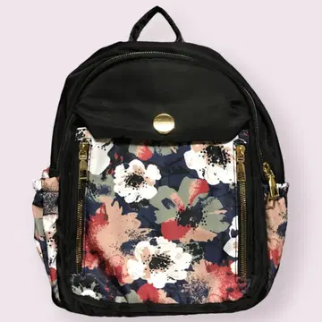 플라워 프린트 캐주얼 백팩