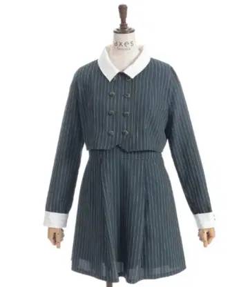 axes femme 바이컬러 사크 원피스 그린