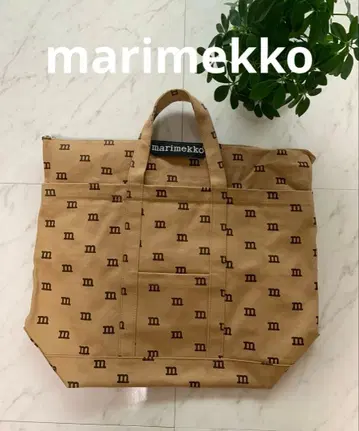 marimekko 빅 사이즈 로고 프린트 토트백
