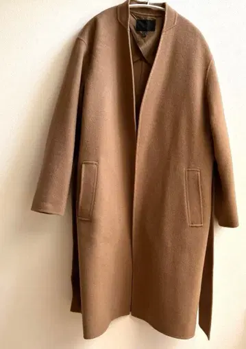 icb 더블 페이스 카멜 롱 코트 리버 코트