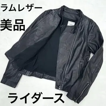 새상품급 MONILE 부드러운 램 가죽 싱글 라이더 여성용 M 블랙