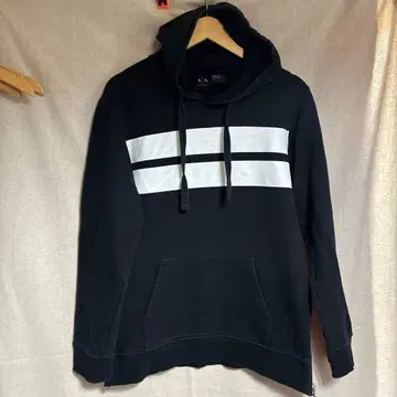 Armani Exchange 블랙 후드티 S/P/P 남성용
