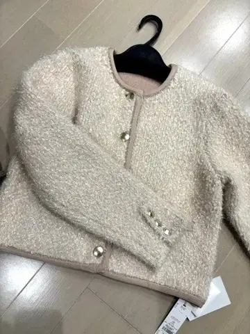 셀포드 베이지 노카라 자켓 모혼방