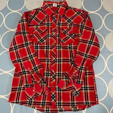 비치 사운드 플란넬 셔츠 레드 체크