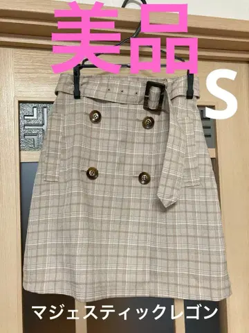 마제스틱 레곤 더블 버튼 미니 스커트 체크