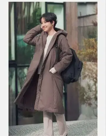 Chacott 브라운 롱 다운 자켓