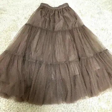 And Couture 브라운 티어드 샤샤 스커트