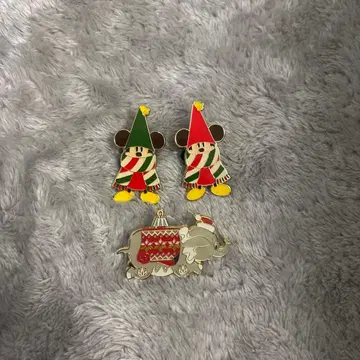 디즈니 크리스마스 핀 배지 3개 세트