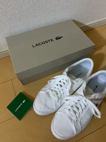 LACOSTE 화이트 스니커즈 남성용 26.0cm