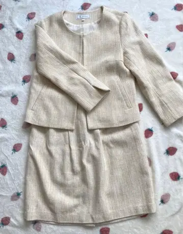 라메 믹스 트위드 정장 세트