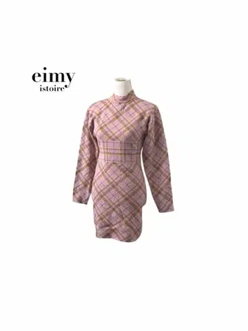 #eimyistoire 에이미 이스트 월 팡세 체크 니트 미니 원피스