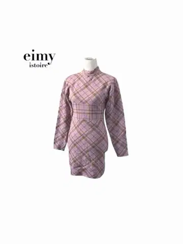 #eimyistoire 에이미 이스트 월 팡세 체크 니트 미니 원피스