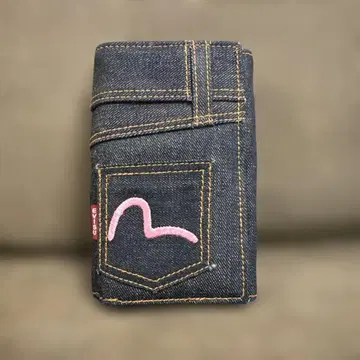 [ 레어 ] EVISU 데님 지갑 갈매기 마크 자수 지갑