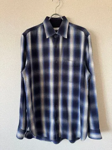 레어 사이즈 DRIES VAN NOTEN 옴브레 체크 셔츠 50