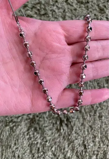 이시카와라보 상품 실버 비즈 목걸이 조정 가능