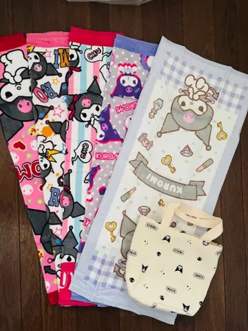 쿠로미 페이스 타월 5개 세트와 토트백 ( 소 )