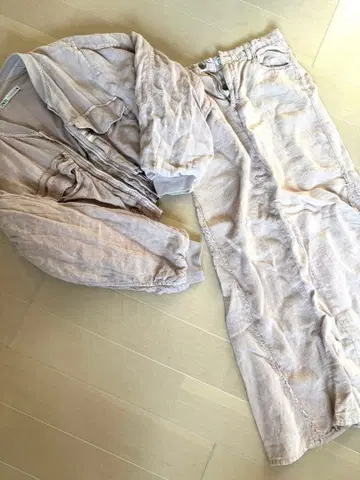 ZARA 린넨 베이지 셋업