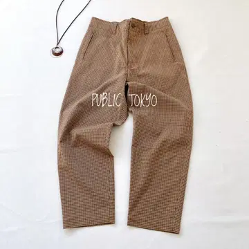 [ 새상품급 ] PUBLIC TOKYO 체크 이지 테이퍼드 팬츠 일본제