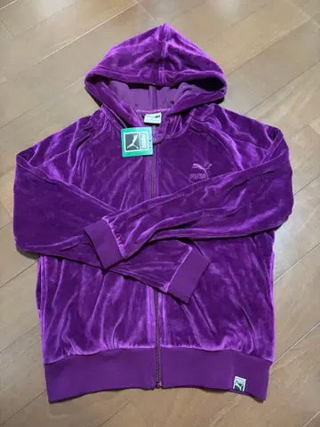 PUMA 벨벳 후드티 M 퍼플