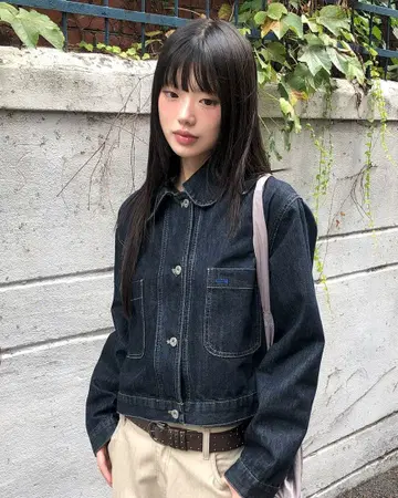 컬러 포켓 워시 데님 자켓 nugu 한국