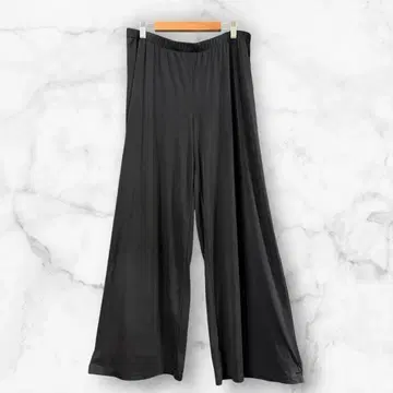 AGB 블랙 와이드 팬츠 L 사이즈 편안함 허리밴딩