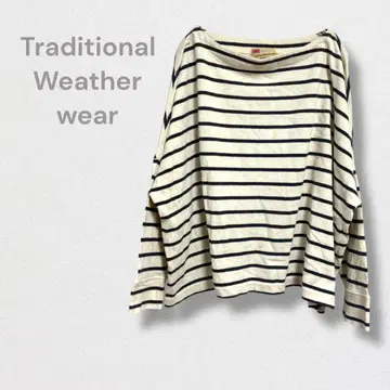 트래디셔널 웨더웨어 상의 보더 긴팔 보트넥