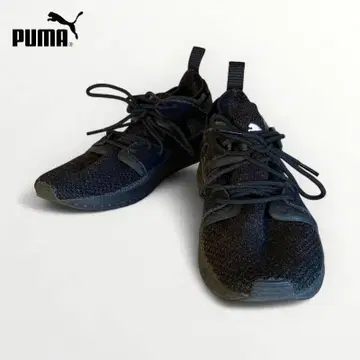 PUMA 니트 스니커즈 올 블랙 모드 스타일 심플 로우컷