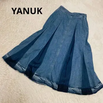 YANUK 데님 플레어 스커트 블루 S~M