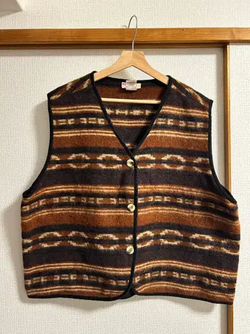 울 베스트 기하학 패턴 브라운