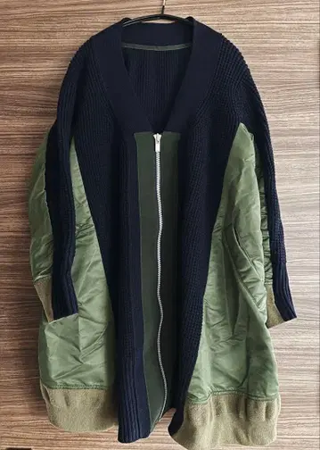 [ sacai ] Nylon switching knit cardigan