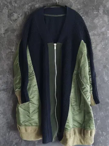 [ sacai ] Nylon switching knit cardigan