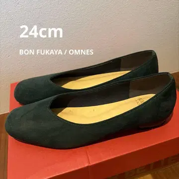 그린 스웨이드 플랫슈즈