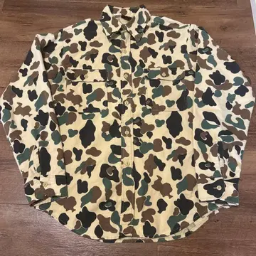 프렌티스 미국제 긴팔 셔츠 M 덕 헌터 카모 무늬 세련됨