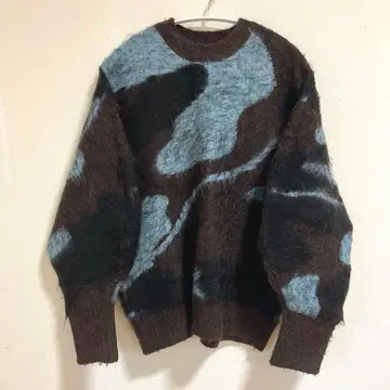 주말 한정판 가격 인하 중 새상품급 ungrid 샤기 자카드 니트