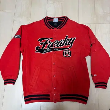 Freaky MASSIVE 808 바시티 자켓 빨간색